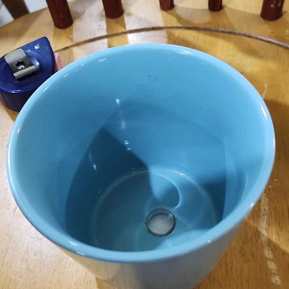 ALLEN + ROTH BLUE CERAMIC PLANTER - Picture 2 of 3